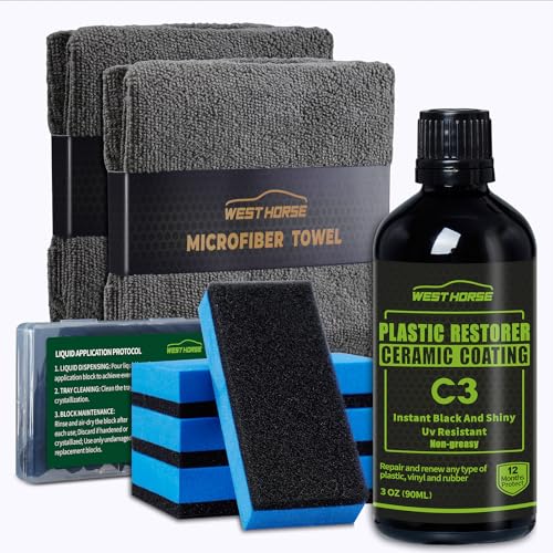 WEST HORSE Plastic Restorer for Cars Ceramic Plastic Coating Trim Restore,...