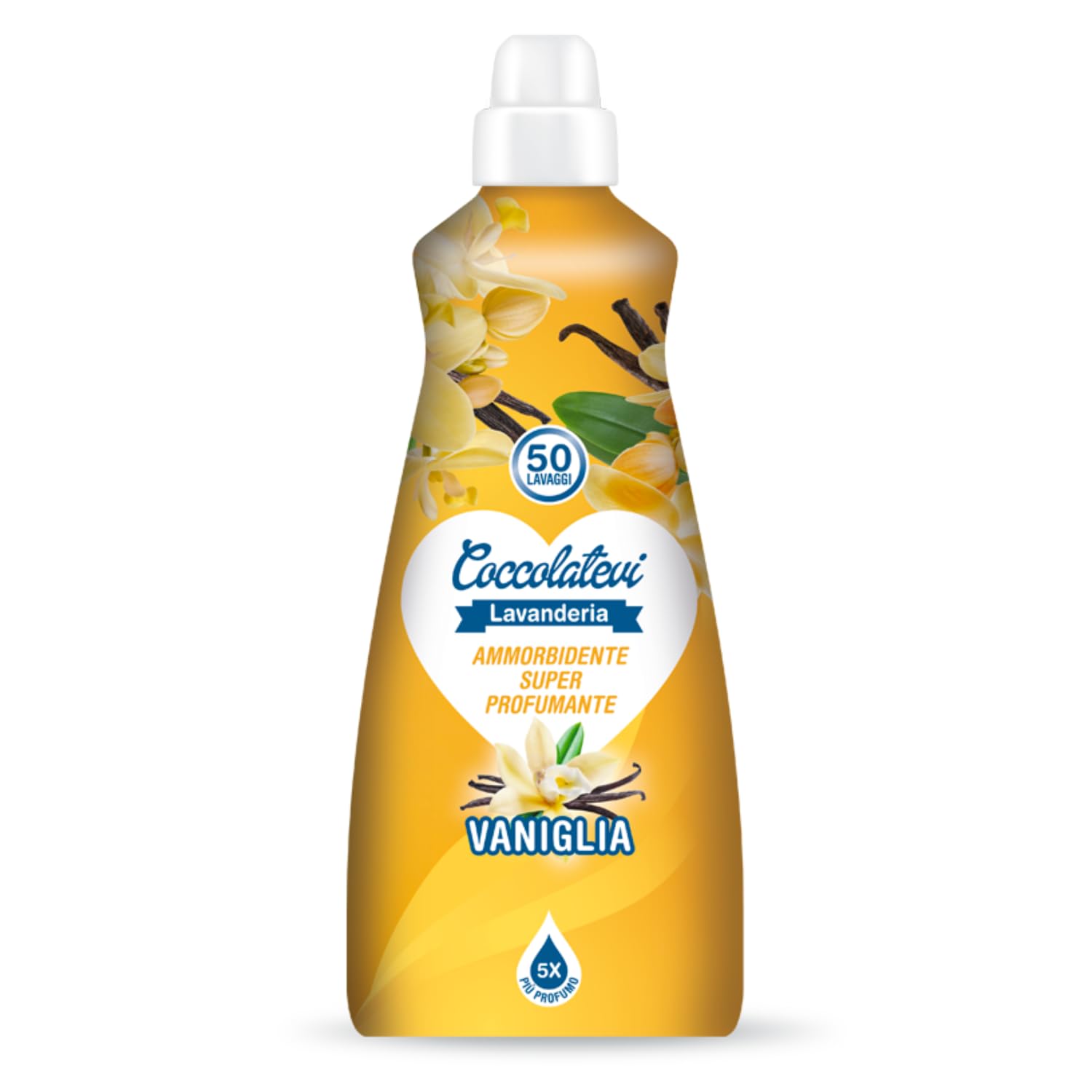Ammorbidente Super Profumante per il Bucato Essenza Vaniglia – 50 Lavaggi – 1250 ml kit con Spugna Brandizzata SPESA & RISPARMIO Inclusa – Variazioni 4/8/12 Pezzi (8)