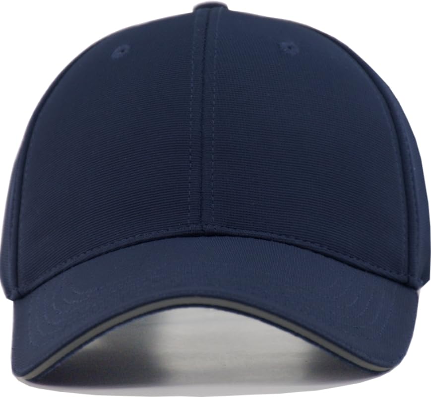 Image of TSSGBL Men's Plain Baseball Hat - OSFM & XXL Big Head Fit，Adjustable Structured Ball Cap with Reflective Sandwich Brim