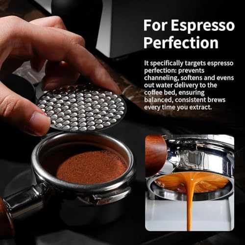 watchget Espresso-Pucksieb, wiederverwendbar, Netz, Kaffeefilter, 0,8 mm dick, Pucksieb, Edelstahl, untere Duschwand, für 58 mm Protafilter-Korb, 58,35 mm