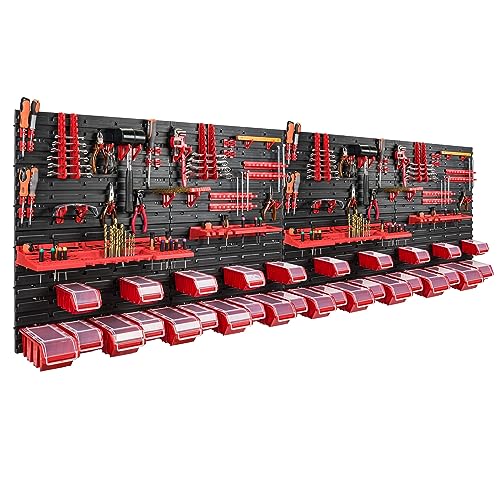 Paroi a outils 230x80 cm et etagere murale de rangement garage - 2