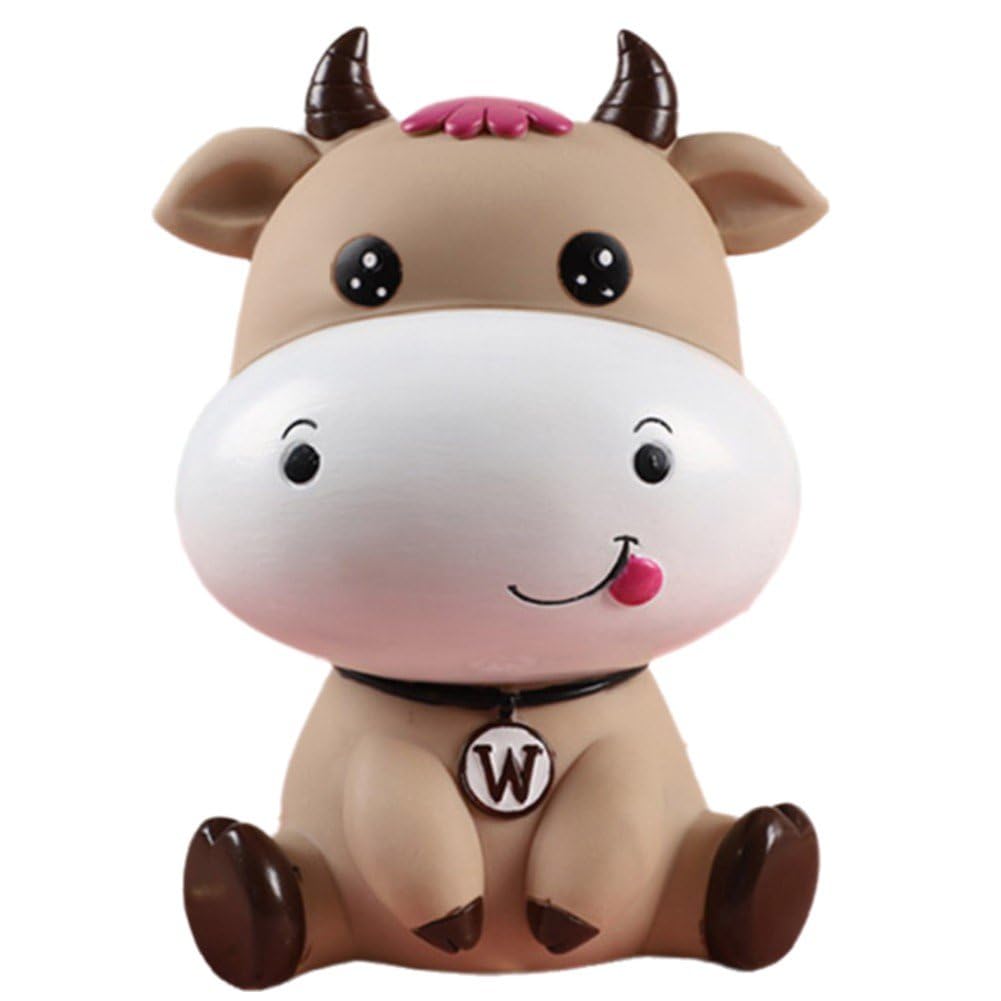 Tirelire en forme de vache en plastique incassable pour enfant