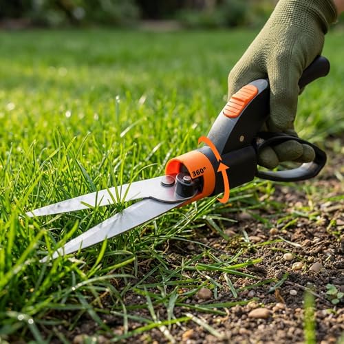 Image of Kraft Seeds Grass Shear 360 Degree Garden Grass Cutter Tools and Plant Cutting Scissors for Precise Lawn Edging and Garden Cutter for Precise Trimming and Border Shaping