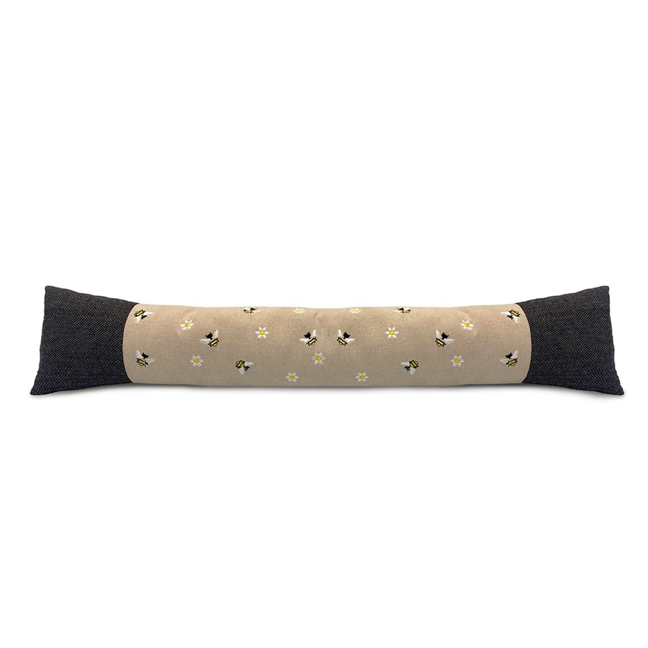 Heattreats Beige Embroidered Bees Banded Draught Excluder Door Draft Stopper