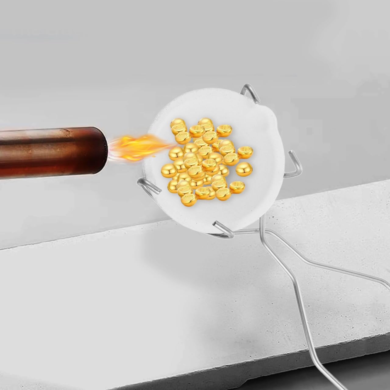 1set Crogioli Ceramici con Pinze per Fusione Metalli Utensili per Fusione Metallo Kit Adatto per Laboratorio E Ufficio