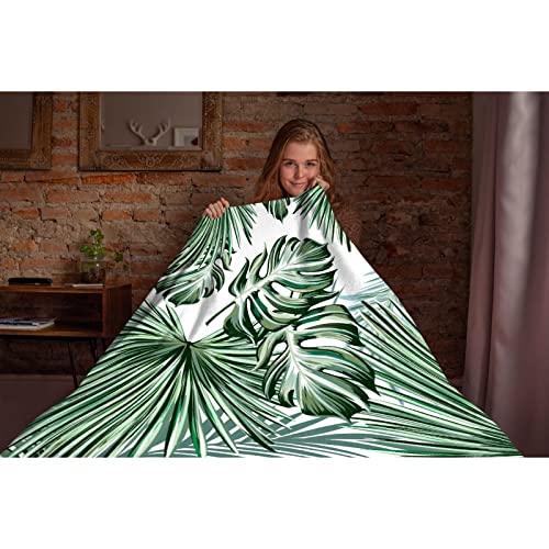 Softerhug Blanket Monstera Deliciosa Palms Tropical Plants Soft Cozy Throw Lightweight Microplush Blankets For Couch Bed Sofa All Season Warm-50 Inchx40 Inch Small For Kids thumb #5