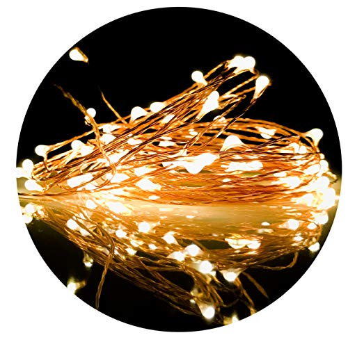 Cincy Illumination USB Fairy String Lights LED, 33FT 100 LED. Indoor Outdoor Warm White Firefly Starry String Lights for Party, Weddings or Decoration. Waterproof, USB (1 Pack)