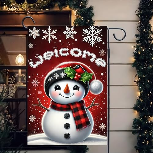Image of BlissYard Winter Garden Flag Snowflakes 12x18 Inch Polyester