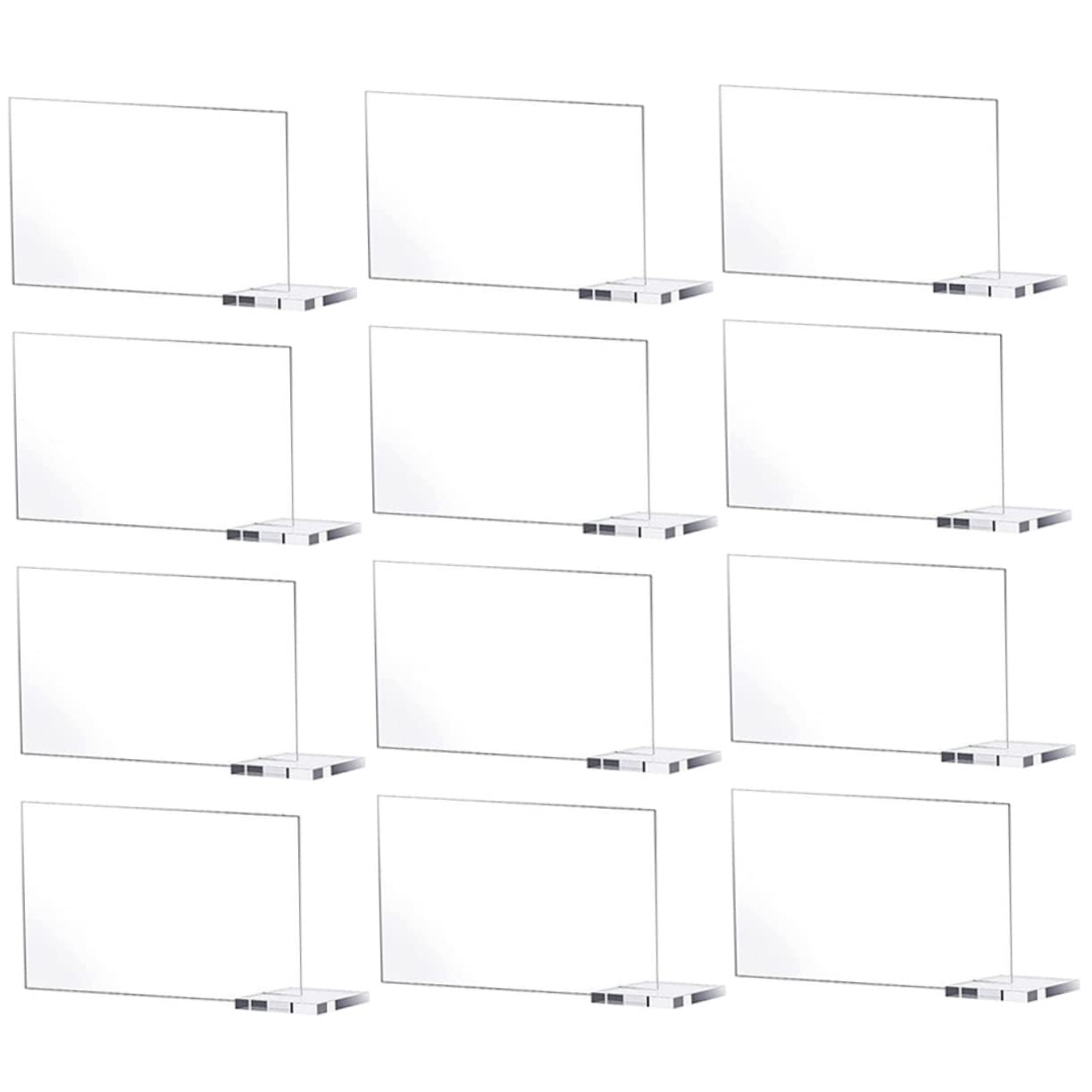 SOLUSTRE 3sets 12pcs Clear Acrylic Reserved Table Signs Blank Wedding Number Displays for Banquets Parties Restaurants Events Lightweight Design 12pcs*3
