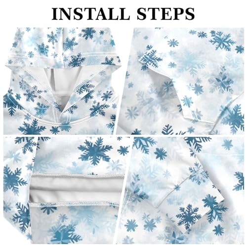 Kids Hoodies Sweaters Christmas Xmas Snowflake Hooded Sweatshirts with Big Pockets for Boys Girls B04003993