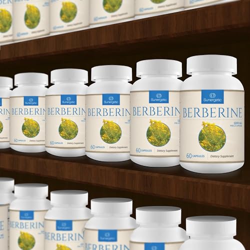 Image of Sunergetic Premium Berberine Supplement - 1200mg Per Serving - Berberine HCL Supplement Non-GMO - Immune Support- 60 Capsules