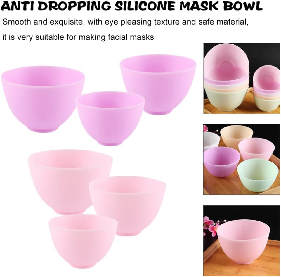 Cabilock Facial Kit 6PCS Silicone Face Mixing Bowl Facial Mud Bowl Cosmetic Mixing Bowl Hair Color Bowl Hair Coloring Dye Mixing Tint Bowls Condiment Bowls Face Mask Mixing Bowl Set : Beauty & Personal Care