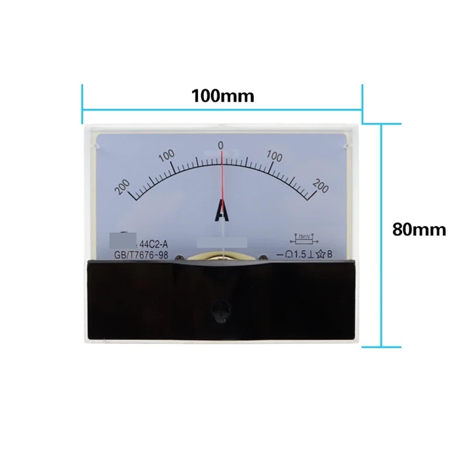 44C2 DC/75mv Gauge pannello analogico AMP misuratore di corrente 3A 10A 100A 200A 300A 500A 600A 750A 800A 1000A 1 pezzo (10A -0-10A)