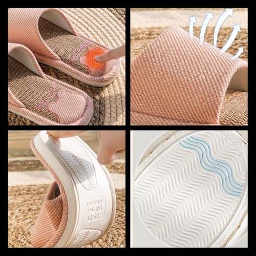 Cute Kawaii Multi Colored Linen Slipper Non-Slip Indoor Slipper2