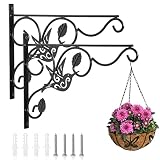 Vumdua Hanging Plants Bracket, 2 Pack 12 inch Wall Planter Hook with Iron Screws Included, Decorativ