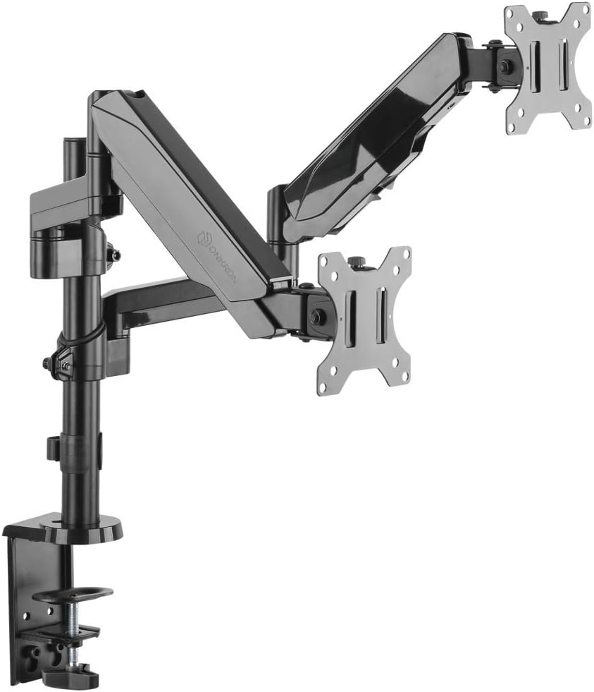 Review Discount ONKRON Dual Monitor Desk Mount Stand for 13” to 32-Inch LCD LED Screens up to 17.6 lbs G140 Black