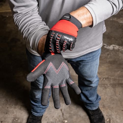 Wrangler Performance Men’s Max Impact Work Gloves – Large, Full Back Impact Protection, Reinforced Palm, Breathable, Durable for Construction, Demolition, Heavy-Duty Work - image 5