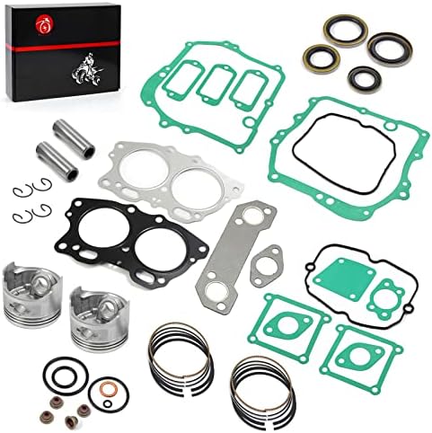 Piston & Ring Oversize Bore 0.25mm & Gasket Seal Rebuild Kit Compatible with EZGO 4 Cycle Gas Golf Cart Fuji Robin 295cc EH29C Engine 1991-2008