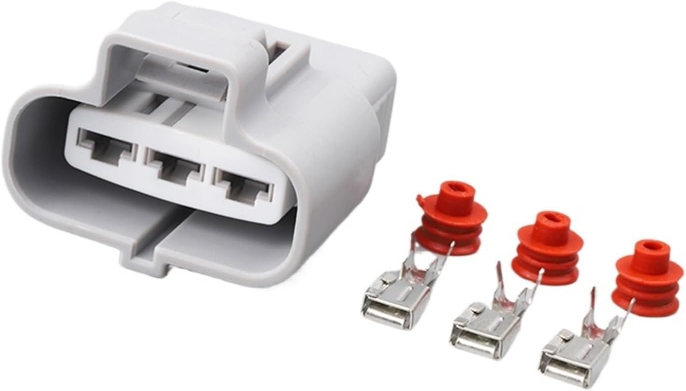 Automotive Connectors 1 Set 3 Pin Car Electric Fan Pl/*ug Auto Wa/*ter/*proof Connector compatible with the 6188-0129 6189-0165 DJ7031Y-4.8-11 DJ7031Y-4.8-21 Connectors(Follow me cheaper-01,5 Sets)