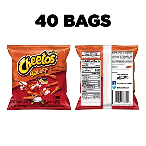 Cheetos Crunchy Cheese Flavored Snacks, 1 Ounce (Pack Of 40) #TOP1