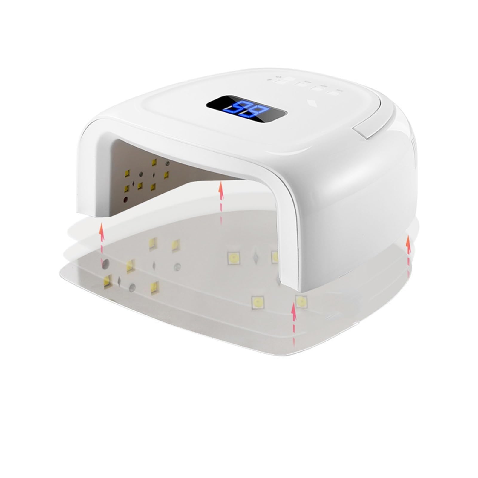 Lampa UV do paznokci, Lampa LED UV do paznokci 60W Suszarka Akumulatorowa lampa Bezprzewodowy lakier żelowy Cure Light Bezprzewodowa Maszyna manicure(Red light)