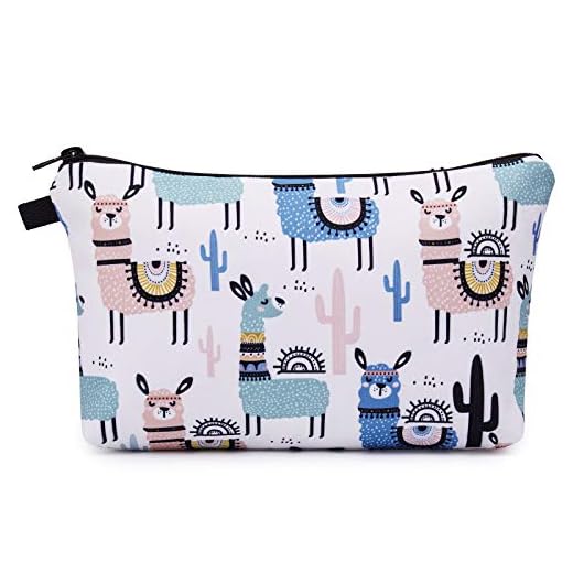 Makeup bag Cosmetic Bag Organizer Small Mini Makeup Pouch for Purse for Women Girls Gift (Alpacas)