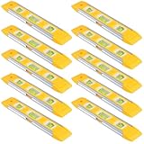 HAKZEON 10 PCS 9 Inch Yellow Magnetic Torpedo Level, Plastic Shell Bubble Level Tool, Spirit Level Measuring Tool with 45/90/180 Degree Bubbles for Measurements