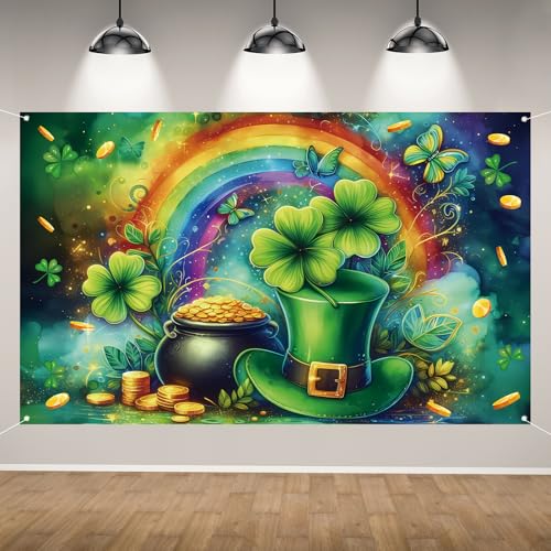 Fondo fotográfico Día de San Patricio 71×43 pulgadas miniatura 1