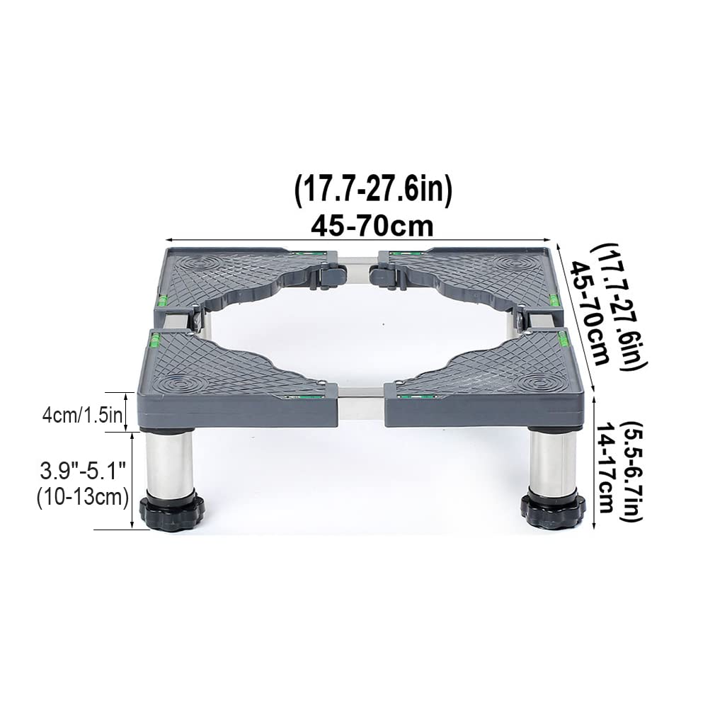 Regulowany stojak na pralkę 10/15/20/25 cm wysokość podstawa lodówki 45-70 cm długość do suszarki lodówki szafka do dezynfekcji solidne i wszechstronne wsparcie.