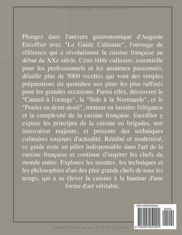Amazon.com: Le Guide Culinaire d'Auguste Escoffier : Édition