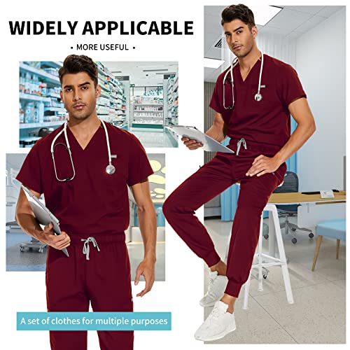 Beverly Hills Uniforms Unisex 4-Way Stretch Scrubs Set Top and Pants (Kelly Green, Small)