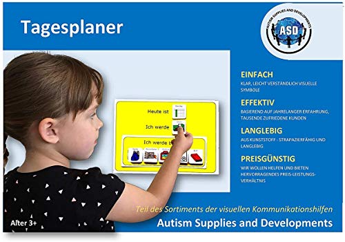 Autism Supplies & Developments- Planificador de día visual de plástico, Color azul (Autism Supplies and Developments DP_ES)