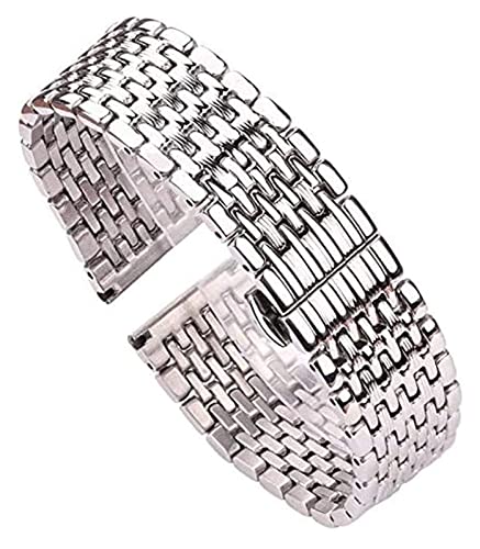 Bracelet de montre argent 18mm en acier inoxydable pour le quotidien et le bureau