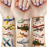 40 Pieces Airplane Temporary Tattoos, Birthday Party Decorations, Airplane Party Favors Supplies Decorations For Kids Boys Girls Gifts Classroom School Prizes Rewards