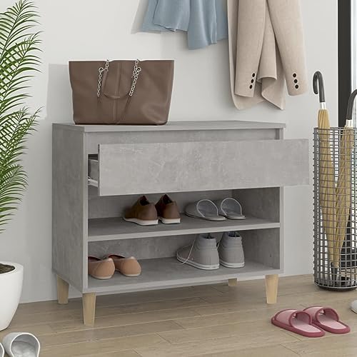 Étagère à chaussures avec 2 compartiments ouverts et tablette supérieure en bois
