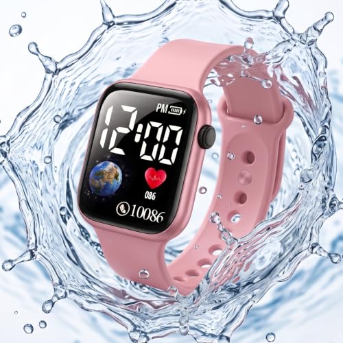 Image of GOLDENIZE FASHION Smart Watch for Kids Girls /Boys, Brthday Return Gift for Kids, Luminous LED Display Fashionable Kids Digital Watches Waterproof Sports Square Electronic Watch for Kid, Boy /Girls