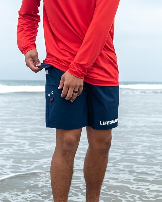 Maui Rippers Men's Lifeguard Uniform Swim Trunks Stretch Shorts 18" Outseam4