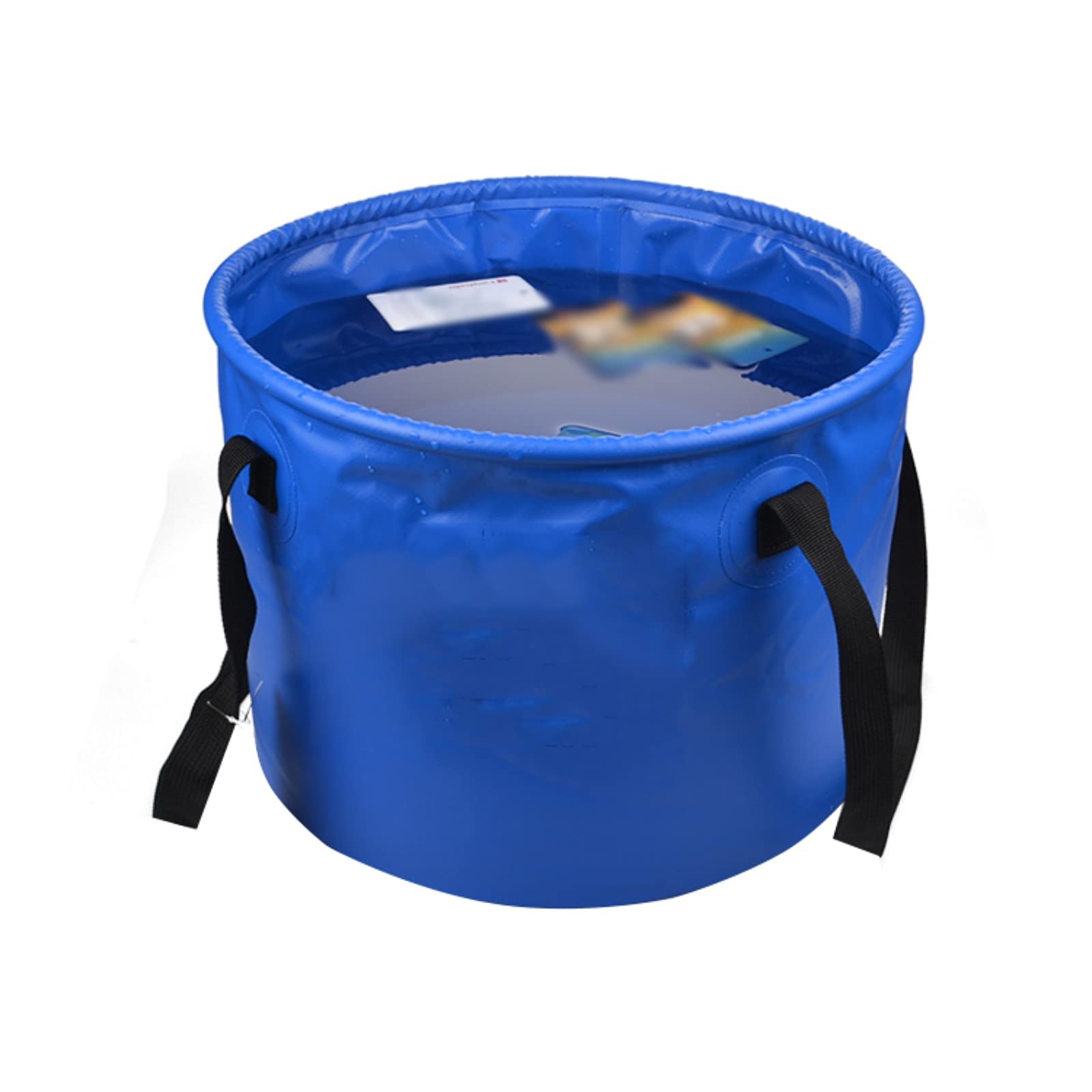 Seau pliable camping extérieur bleu, lavabo portable de voyage et baril de pêche