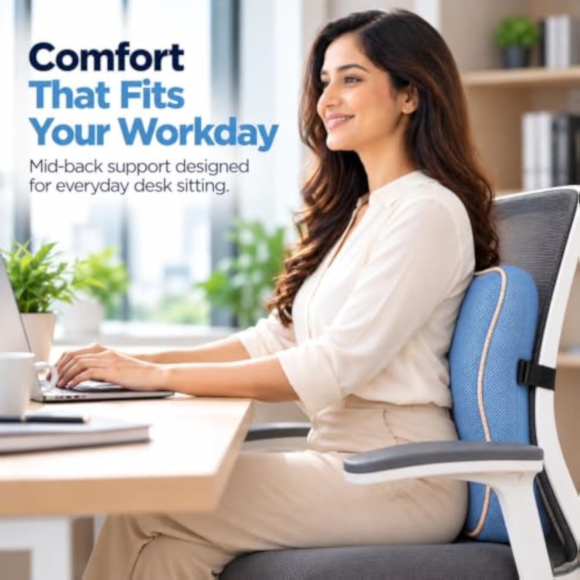 SitRight Mid-Backrest Memory Foam Back Support Cushion