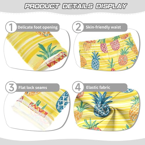 Graffiti Pineapple Girls Leggings Ultra Soft Compression Yoga Gym Pants for Kids 4-10T3