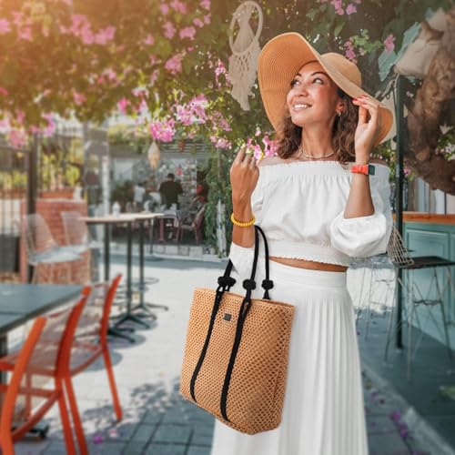 Bolso Tote Grande de Paja para Mujer Verano 2025 miniatura 2
