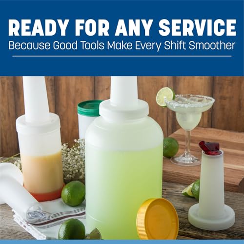 Image of Carlisle FoodService Products Stor N' Pour Assorted Sauce Bottles Bartending Bottles with Vented Spout for Bar, Kitchen, And Restaurants, Plastic, 1 Quart , Multicolored