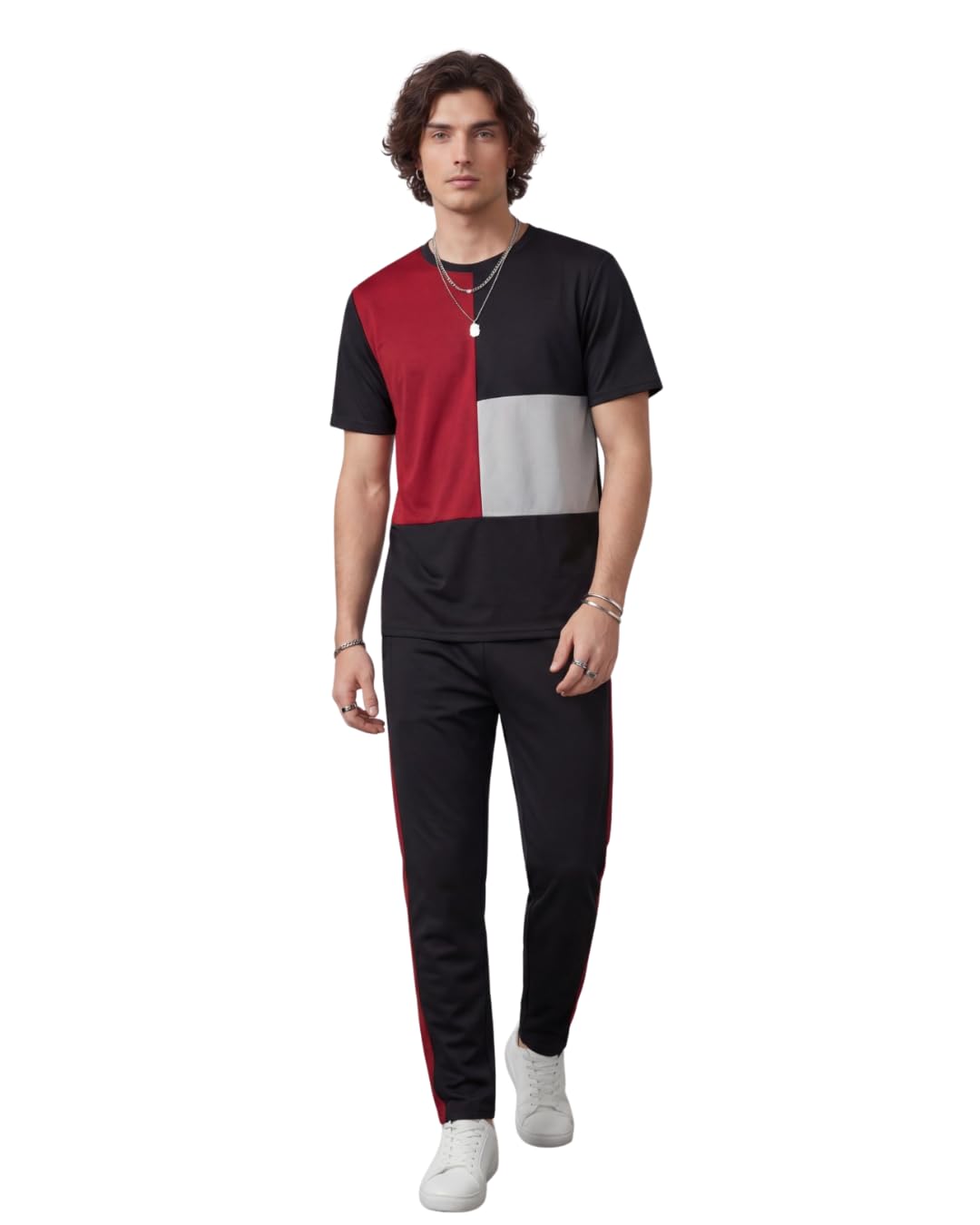 Men's Half Lycra Micro Modal Half Sleeve Round Neck Night Suit Co-Ord Set Ultra Soft Stretchable T-Shirt & Pajama Sleepwear Breathable Lounge Set for Men-picture-21