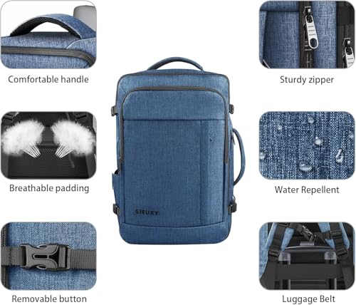 Image of 55L Extra Large Travel Backpack for Men & Women, 60L Expandable Big Capacity For Airplanes, Travel Gifts for Men Women, Carry On Backpack Fits 18.4 Inch Laptop, Luggage Suitcase Daypack Bag, Blue