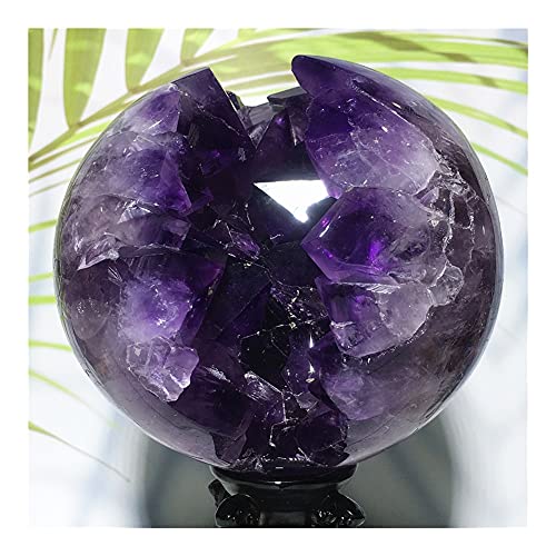 RaeGan Crafts Natural Amethyst Quartz Crystal Ball Souvenir Home Decor Purple Druzy Gem Geode Voog Specimen Globe Sphere Gift JIZTGEDM
