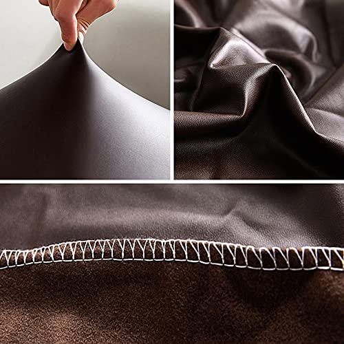 Bestenrose Chair Seat Covers for Dining Room PU Leather Chair Covers Waterproof Dining Chair Seat Cushion Protectors Chair Slipcovers (Coffee - Image 3