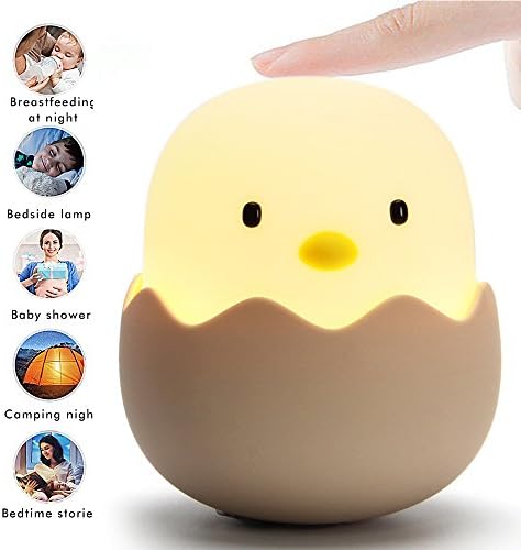 Baby Night Light Rechargeable Cute Nursery Nightlight ABS Silicone Sleep Night Lamp Free Adjustable Brightness Sensitive Touch Control for Children, New Mother, Nursery Room