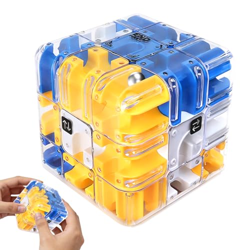 Grande Laberinto 3D Puzzle Cube, Rompecabezas de Cubo de Laberinto 3D, 2 en 1 de Laberinto de Bolas, Juguete de Ingenio Entretenido para Niños Adultos