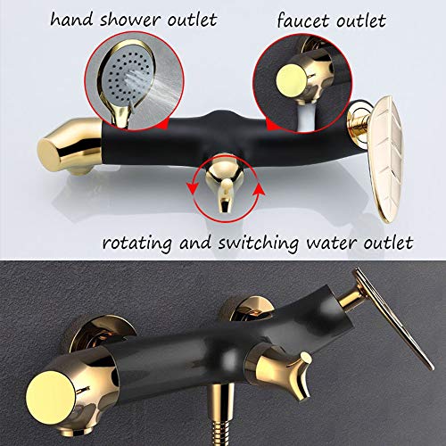 Fini le calcaire visible avec ce robinet de douche mural en laiton noir mat robuste