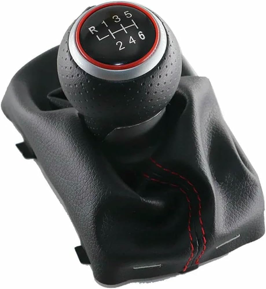 Gznbb R123456 Type 2 Car Manual Gear Shift Knob Boot Cover Gaiter Lever Shifter Handle Stick, For Audi A3 S3 8L 2001-2003